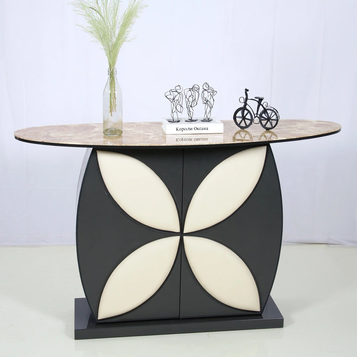 Sidetable voor de hal met marmerlook, kleur grijs