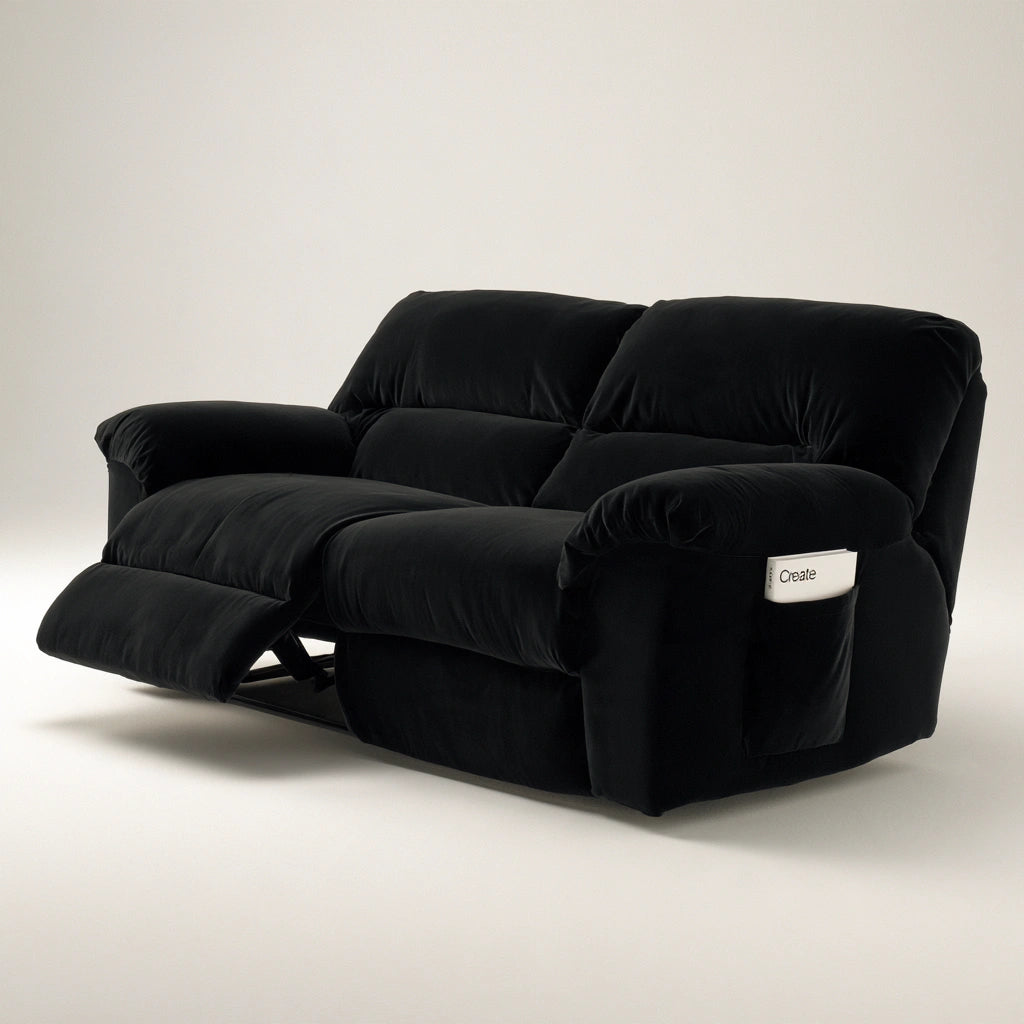 Elastische meubelhoes met fluwelen bekleding, kleur zwart