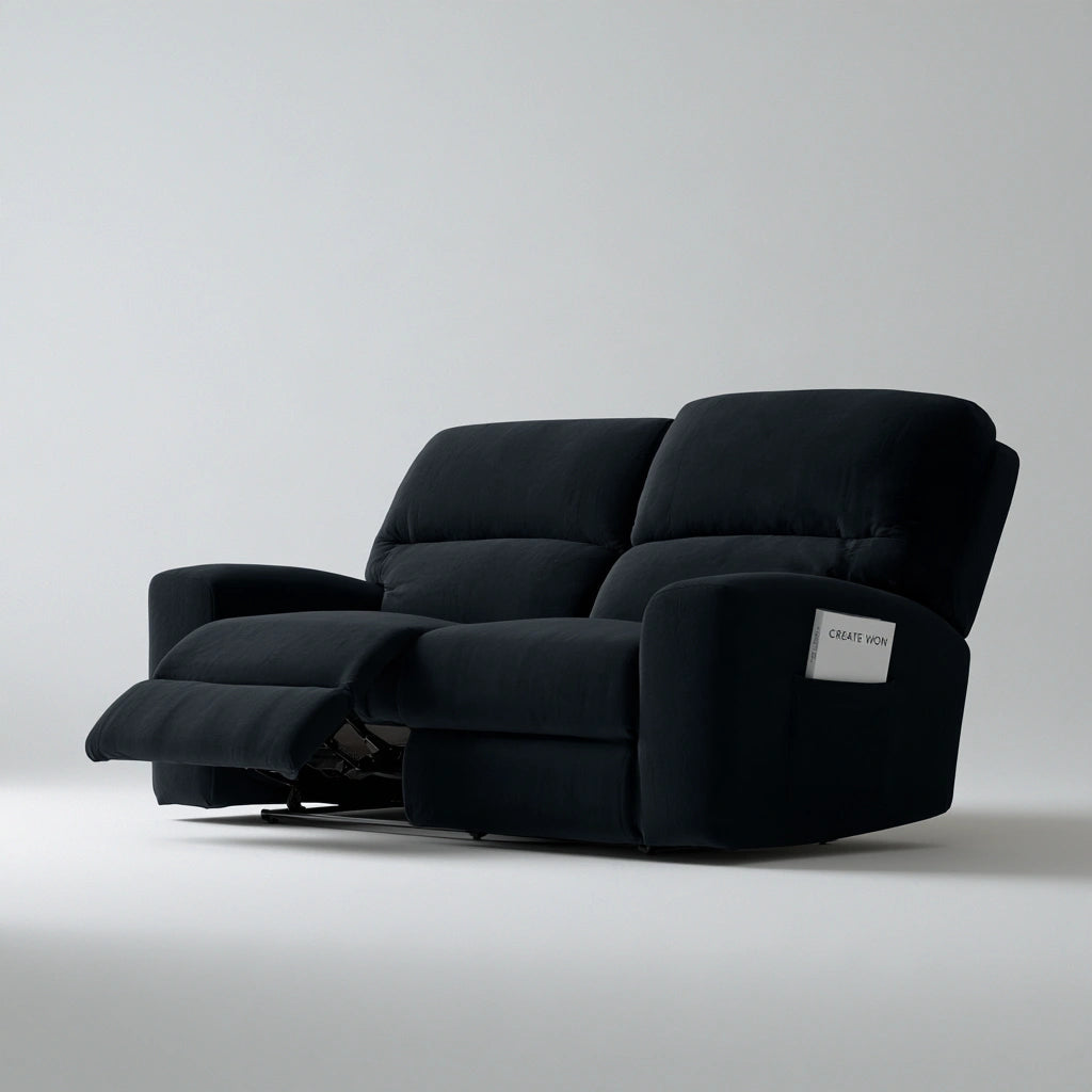 Elastische meubelhoes met fluwelen bekleding, kleur zwart