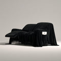 Elastische meubelhoes met fluwelen bekleding, kleur zwart
