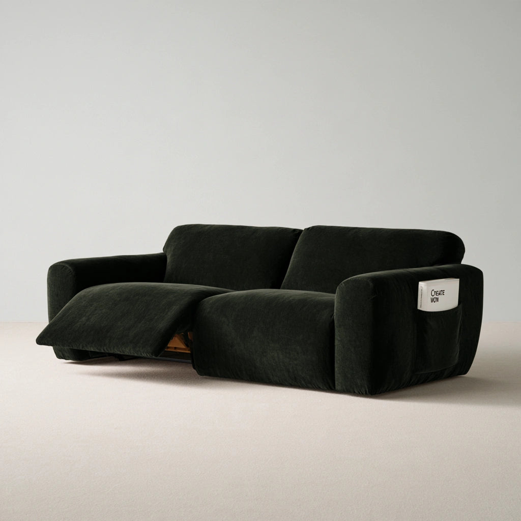 Elastische meubelhoes met fluwelen bekleding, kleur zwart
