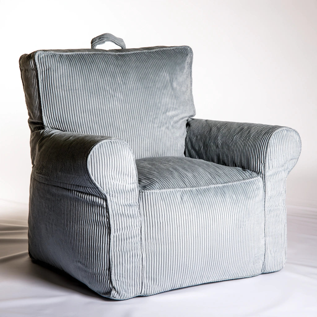 Verstelbare ligstoel met ribfluwelen bekleding, kleur grijs