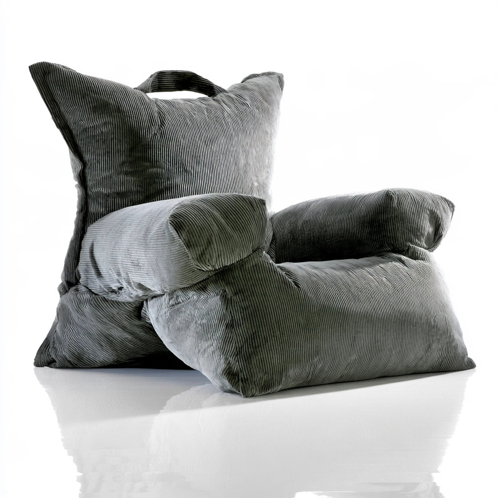Verstelbare ligstoel met ribfluwelen bekleding, kleur grijs