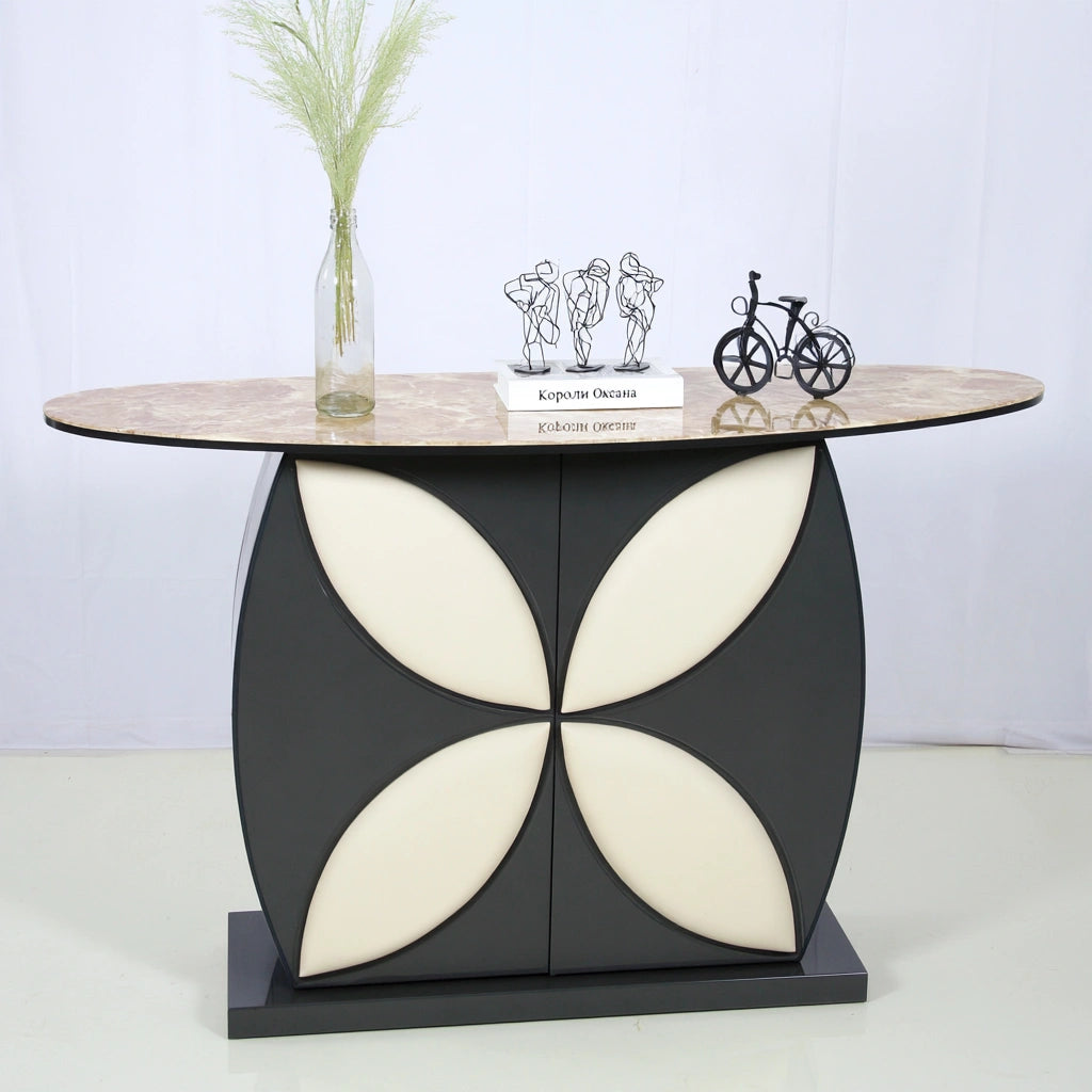 Sidetable voor de hal met marmerlook, kleur grijs