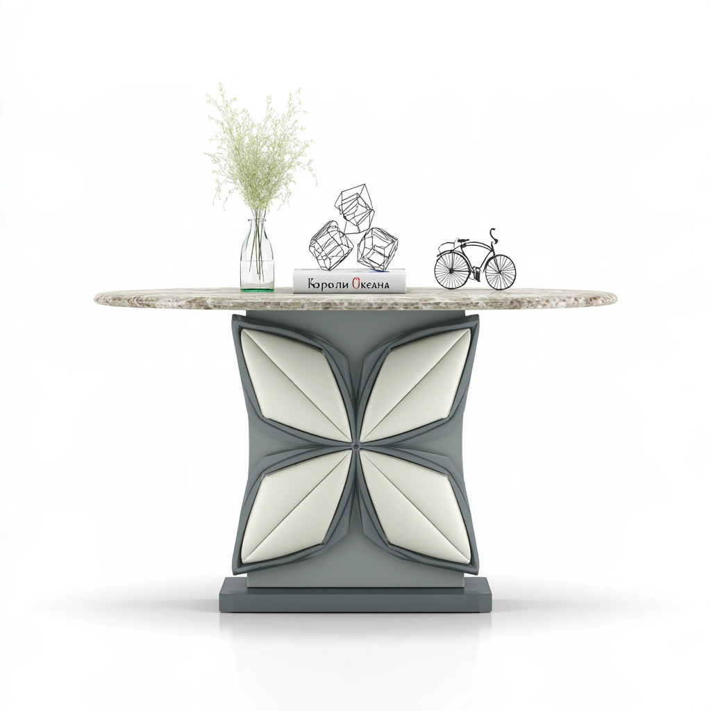 Sidetable voor de hal met marmerlook, kleur grijs
