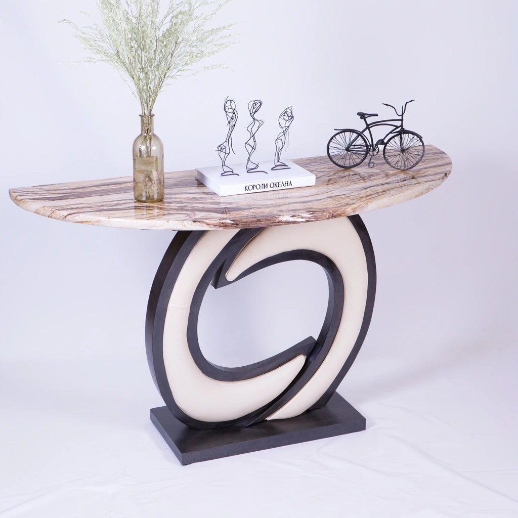 Sidetable voor de hal met marmerlook, kleur grijs